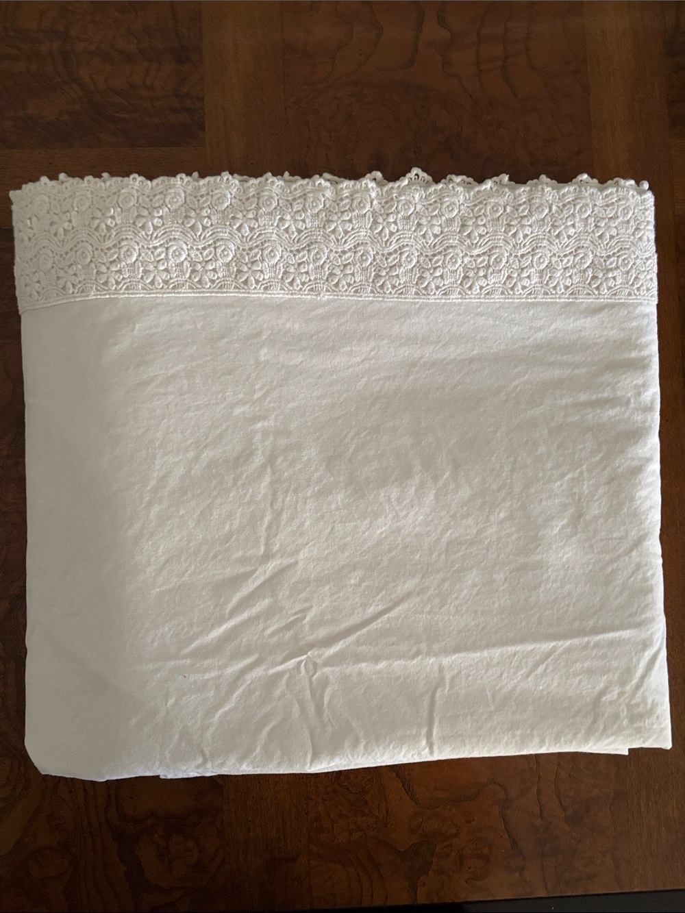 Nicole Miller White Brocade Edged Top Sheet